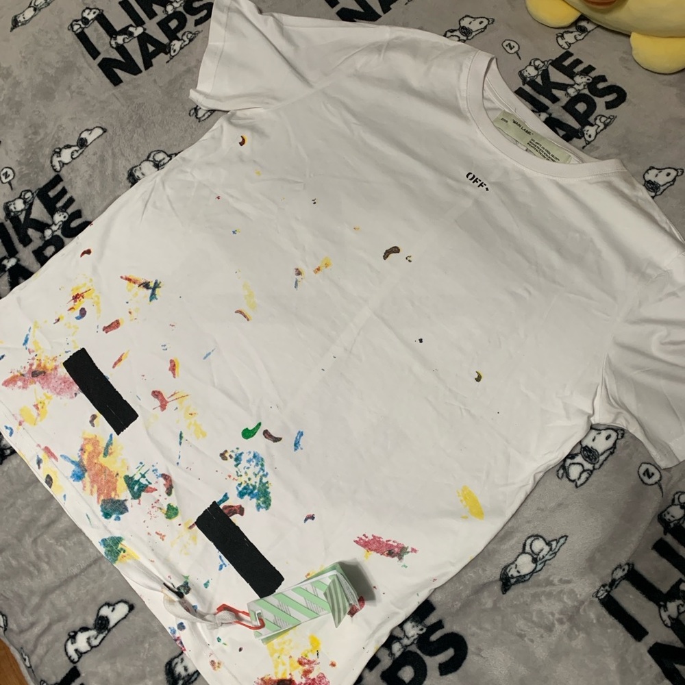 Off-White White Tee with Black Logo
